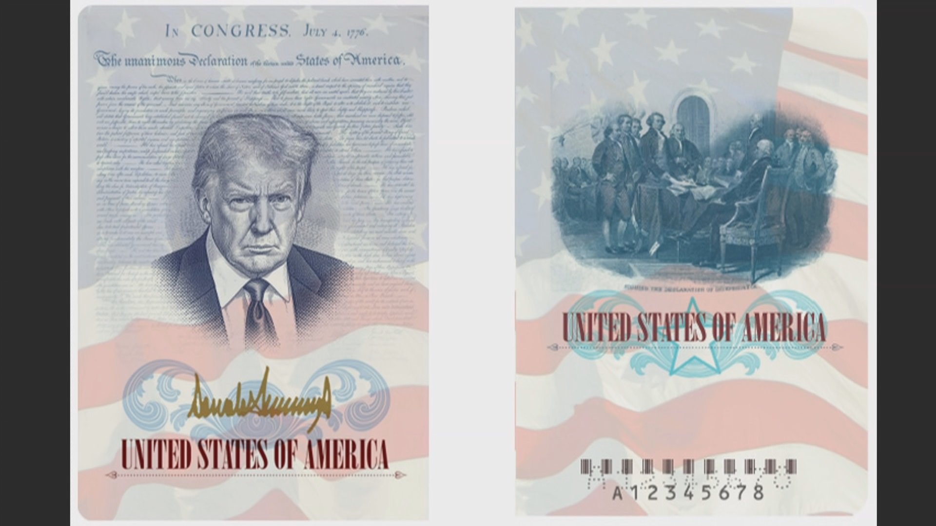 ハピネスさん専用出品　WPT専用トランプ　赤青50個ずつ トランプ大統領の肖像描いた限定パスポート交付へ 建国250周年を記念
