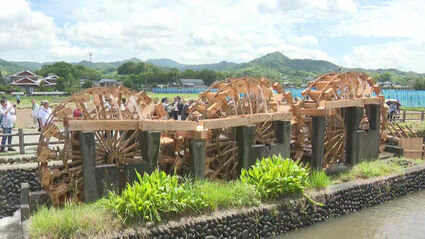 日本最古の三連水車が稼働 今年も農地潤す 福岡・朝倉市 | 福岡の