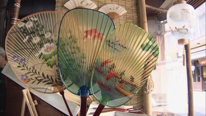 みずうちわ4枚鵜飼の絵柄