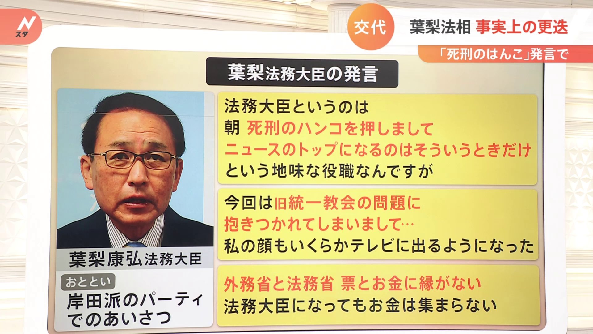 葉梨 法務 大臣