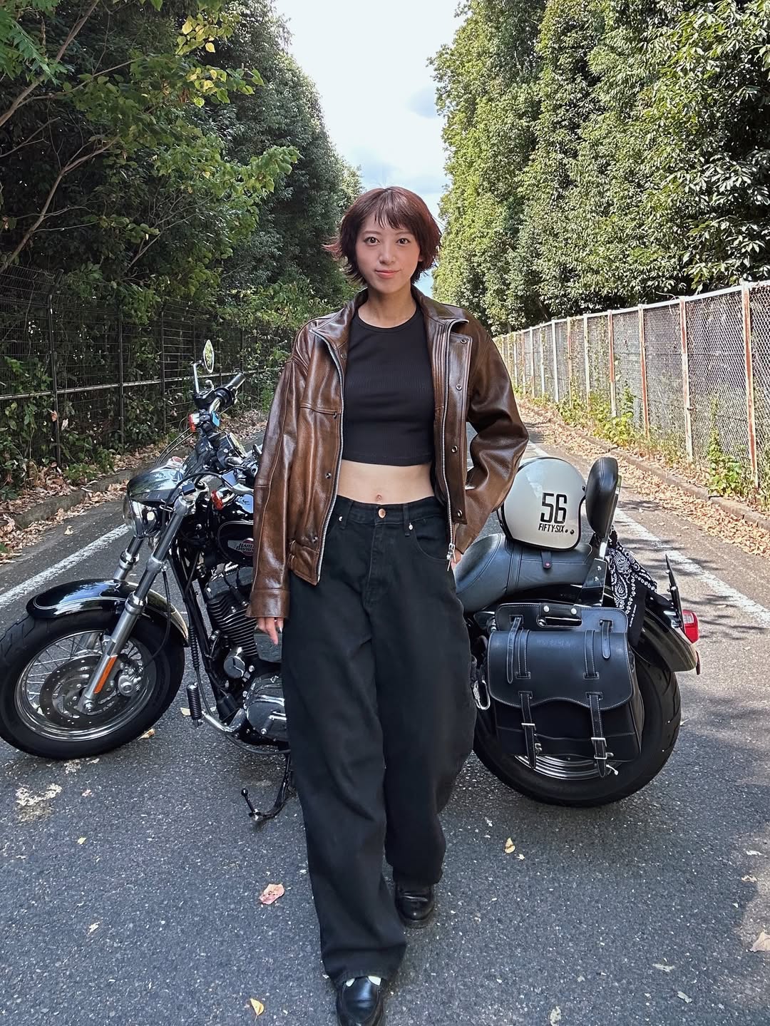 笠井海夏子 】 29歳の誕生日 愛車「ハーレーダビッドソン」と笑顔
