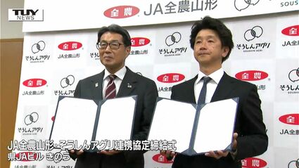 生産者の支援強化へ JA全農山形と兵庫県の企業が連携協定締結 摘果作業