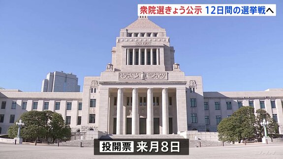 衆議院選挙きょう公示 「消費税減税」「社会保障」「外交・安全保障」など争点 2月8日の投開票、12日間の選挙戦|TBS NEWS DIG
