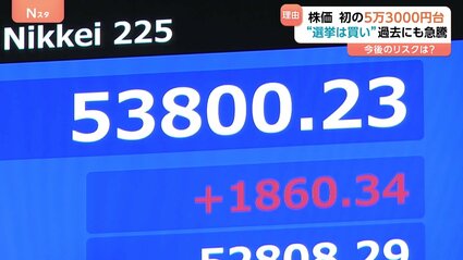【残り3株】１年を3千円で時短【目玉商品】相場3.５万円以上の即戦力のユッカロストラータ 株価急騰 初の5万3000円台 高市総理“解散検討”報道で… “選挙は買い
