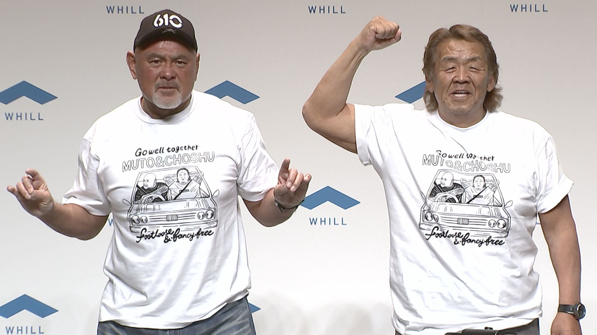 長州力×武藤敬司】「WHILL」次世代車いすを試乗 盟友「蝶野に紹介した