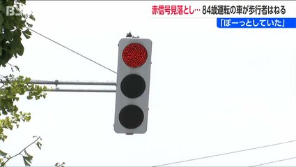 84歳女性運転の軽乗用車が赤信号見落としか 横断歩道を渡っていた歩行
