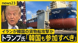 トランプ氏「韓国も参加すべき時が来た」韓国船 ホルムズ海峡で爆発　イランの攻撃可能性に言及　アメリカでは高さ50mの橋から反戦を訴える人も【news23】|TBS NEWS DIG